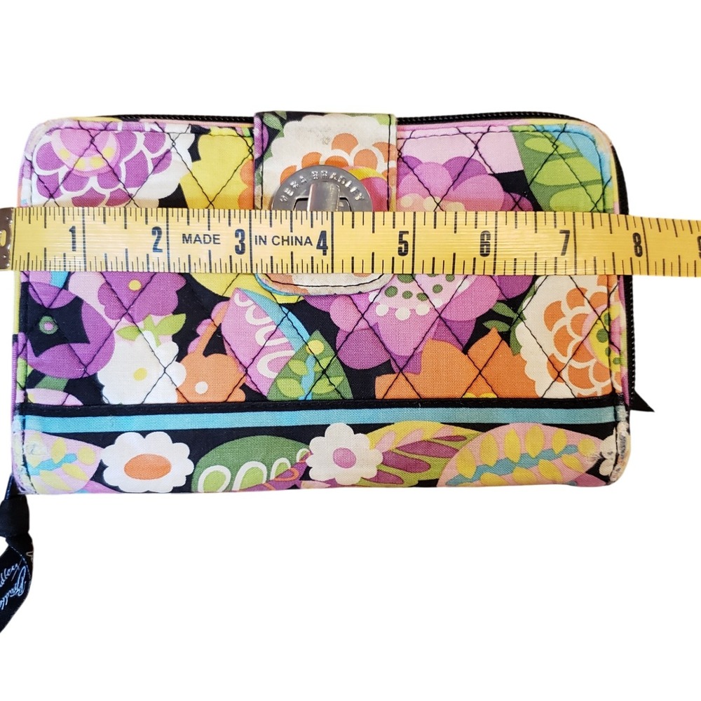 Vera Bradley Floral Wallet Snap Closure Zip Around Wristlet Pocket‎ Organizer - Picture 4 of 12